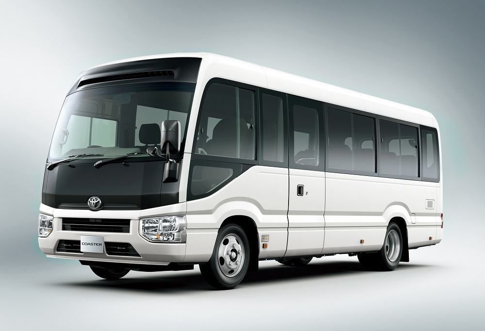 Toyota Coaster bus available for rent in Ajman, UAE
