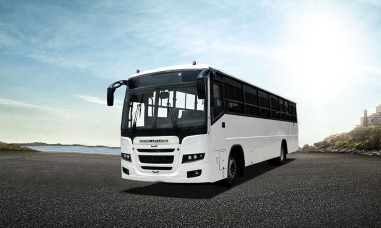 Image of a luxurious 70 seater coach available for hire in Sharjah